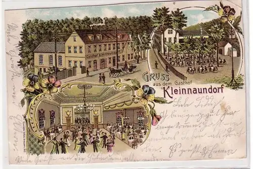 49676 Ak Lithographie Gruß aus dem Gasthof Kleinnaundorf 1906