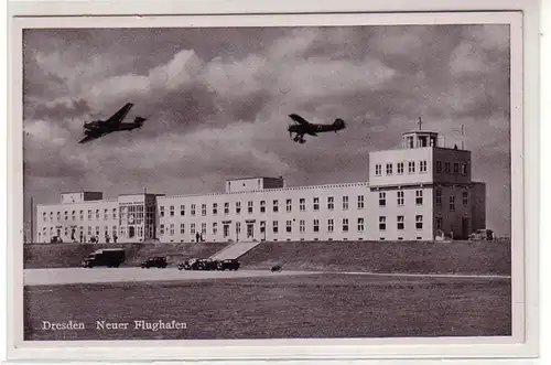 49641 Ak Dresden neuer Flughafen mit Flugzeugen um 1930