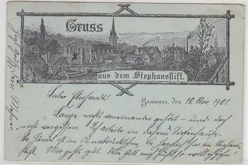 49628 Ak Gruß aus dem Stephansstift Hannover 1901