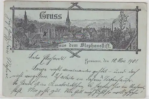 49628 Ak Salutation du stylo Stephans Hannover 1901