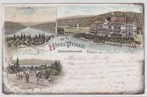 49596 Ak Litho Hotel Titisee Badisch. Forêt Noire 1898