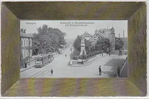 49569 Ak Solingen Kaiserstrasse avec monument guerrier 1910