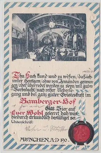 49559 Grage Ak Munich Gasthaus Bamberger Hof 1905