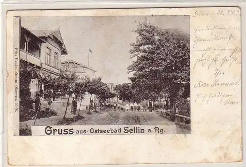 49558 Ak Gruß aus Ostseebad Sellin auf Rügen 1903