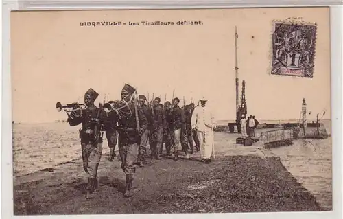 49551 Ak Libreville Gabon Gabun Les Tirailleurs defilant 1907