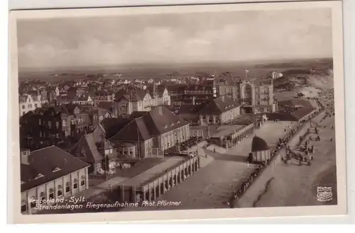 49550 Ak Westerland Sylt Fliegeraufnahme 1933