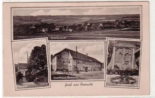 49514 Mehrbild-Ak Gruß aus Pomnitz Gasthaus usw. 1957