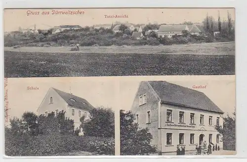 49468 Mehrbild-Ak Gruss aus Dürrweitzschen Gasthof 1911