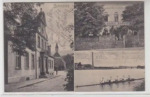 49460 Mehrbild-Ak Schmölen Gasthof Kirche usw. 1909