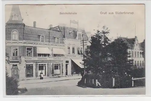 49454 Ak Salutation de la Bahnhofstraße 1908 Müderbrarup