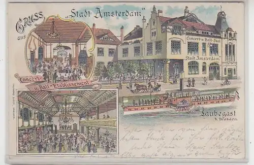 49429 Ak Lithografie Laubegast "Stadt Amsterdam" 1901