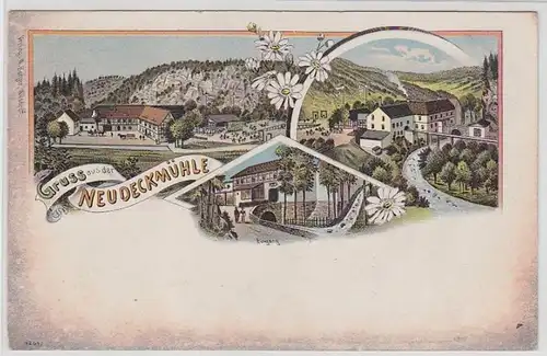 49404 Ak Lithografie Gruss aus Neudeckmühle um 1900