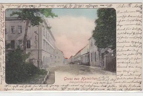 49361 Ak Gruß aus Hainichen Amtsgerichtsstrasse 1901