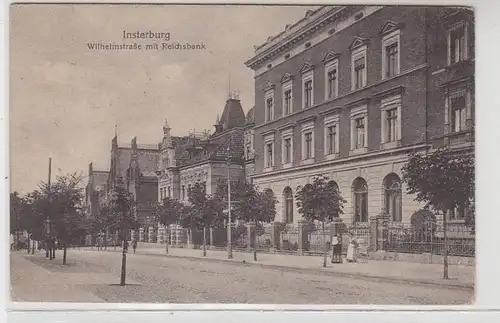 49356 Ak Insterburg Wilhelmstraße avec Reichsbank 1918