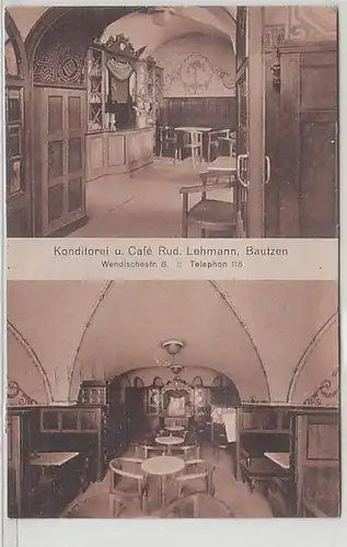 49353 Ak Bautzen Konditorei und Café Rud. Lehmann 1921