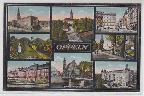 49349 Mehrbild-Ak Oppeln Moltkestraße usw. 1917