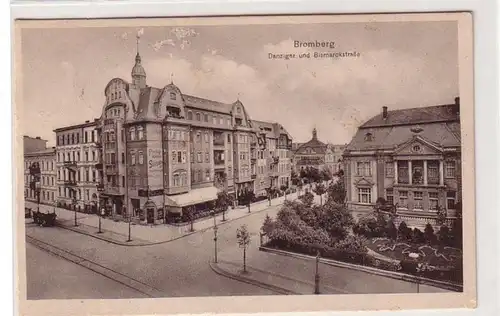 49330 Ak Bromberg Danziger et Bismarckstrasse 1915