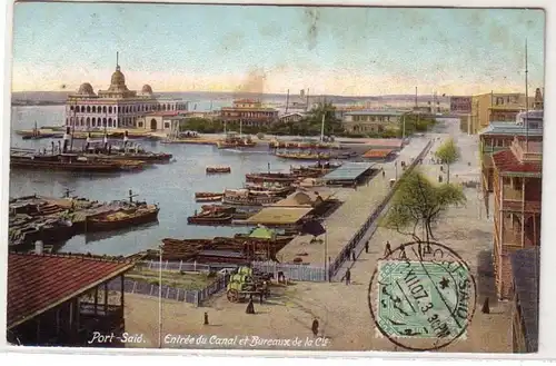 49310 Ak Port Said Ägypten Entree du Canal et Bureaux de la Cie. 1907