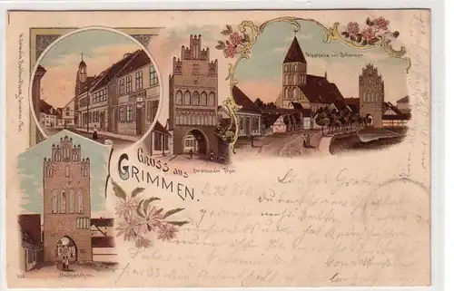 49256 Ak Lithografie Gruss aus Grimmen 1900