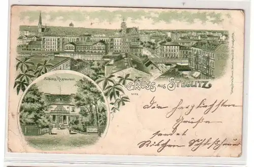 49237 Ak Lithographie Gruss de Steglitz Gasthof 1901