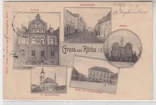 49224 Mehrbild Gruß aus Rötha Postamt usw. 1914