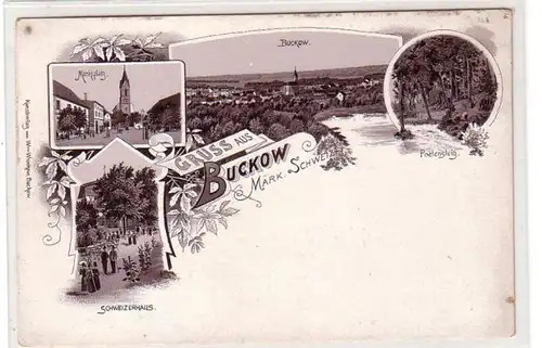49223 Ak Lithografie Gruss aus Buckow um 1900