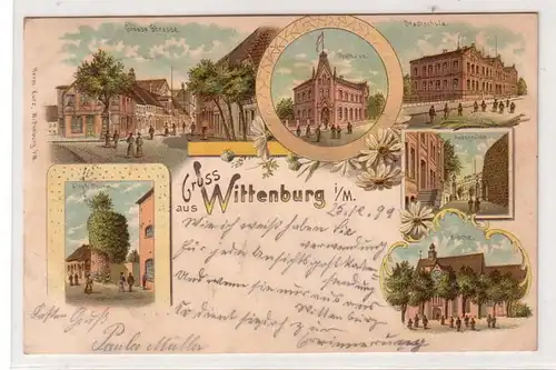 49221 Ak Lithographie Gruss de Wittenbourg in M. 1899