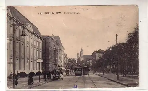 49205 Ak Berlin NW Tourstrasse avec tramways 1920