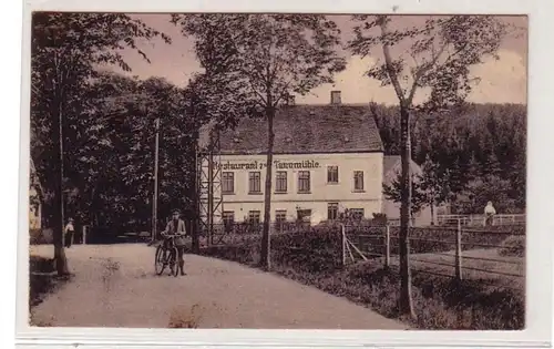 49166 Ak Gasthaus Tannmühle Pleissa bei Limbach 1919
