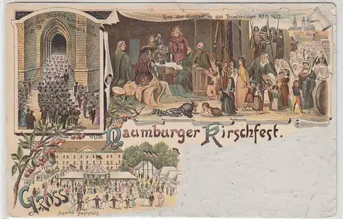 49059 Ak Gruß vom Naumburger Kirschfest 1900