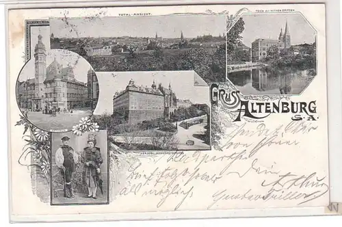 49016 Ak Lithographie Gruss de Altenburg 1899