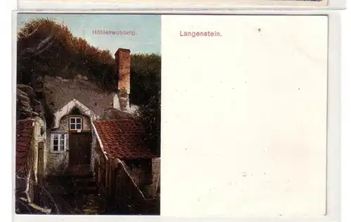 48985 Ak Langenstein Höhlenwohnung um 1900