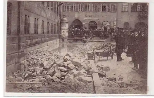 48940 Foto-Ak Nürnberg Augustinerstraße Hochwasser 1909
