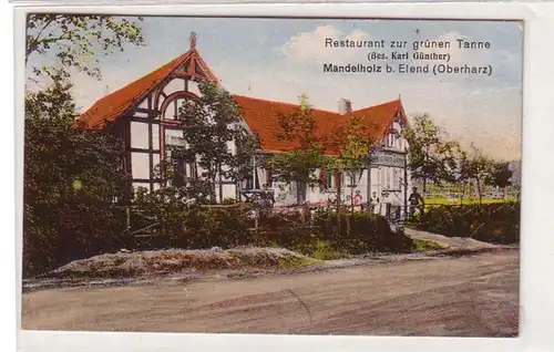 48912 Ak Mandelholz b. Elend Oberharz Restaurant 1918