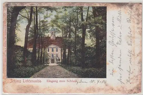 48848 Ak Schloss Lichtenwalde Eingang 1904
