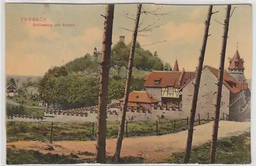 48831 Ak Forbach Schlossberg et Burghof vers 1910