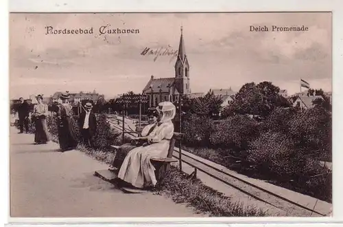 48661 Ak Mer du Nordbad Cuxhaven Dieich Promenade 1909