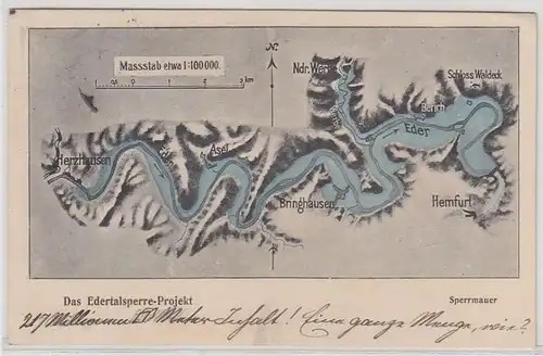 48635 Ak Le projet de barrage de l'Edertal Speermur 1910