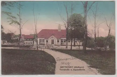 48607 Ak Hettstedt (Südharz) Gymnase et Juniorheim 1917