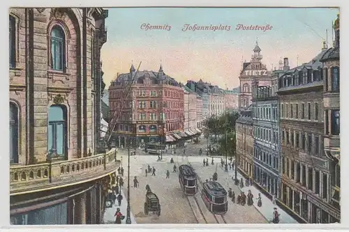 48599 Ak Chemnitz Johannisplatz Poststrasse 1910