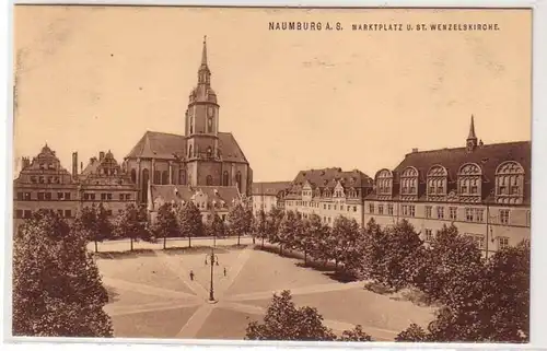 48515 Ak Naumburg Saale Markt avec l'église Venceslas vers 1910
