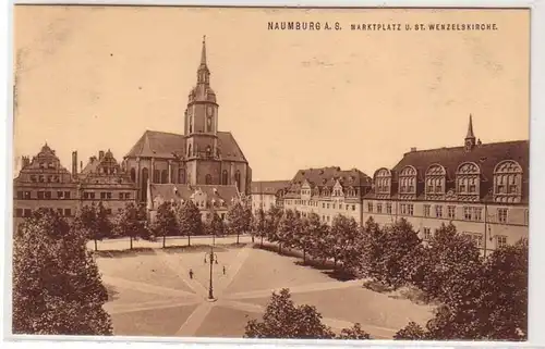 48515 Ak Naumburg Saale Markt mit Wenzelskirche um 1910