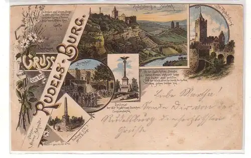 48447 Ak Lithographie Gruss de la Rudelsburg 1895