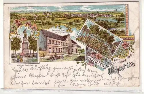 48431 Ak Lithographie Gruß aus Uichteritz Gasthof 1901