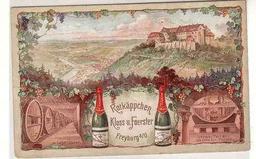 48423 Reklame Ak Freyburg a.U. Rotkäppchen Sekt um 1910