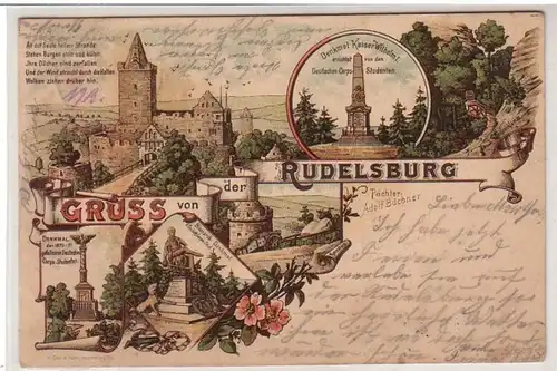 48421 Ak Lithografie Gruss von der Rudelsburg 1906