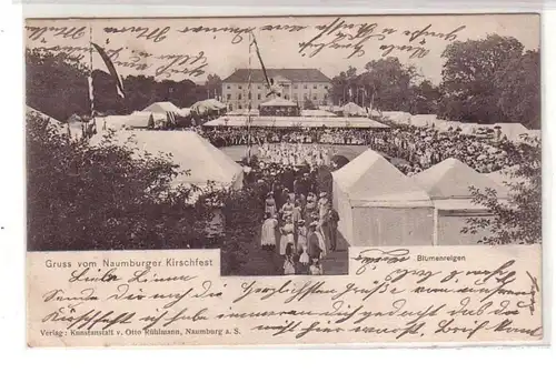 48400Ak Gruß vom Naumburger Kirschfest Blumenreigen 1904