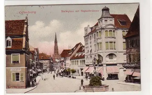48324 Ak Offenburg Marché avec fontaine Neptune 1910