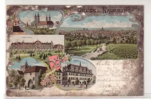 48317 Ak Litho Gruss aus Naumburg Kadettenhaus usw. 1902