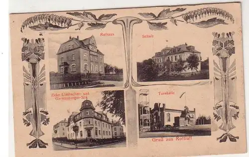 48308 Mehrbild Ak Gruß aus Rottluff Schule, Turnhalle usw. 1917